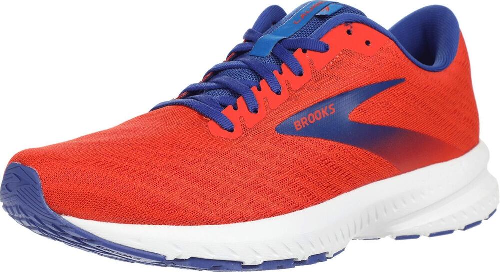 Brooks Mens Launch 7 Running Shoe - Cherry/Red/Mazarine - D - 9.5